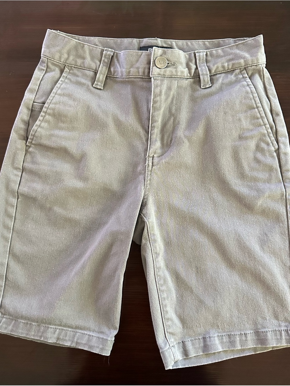 RVCA Casual Slate Grey Shorts, Size 24 - Classic Flat Front